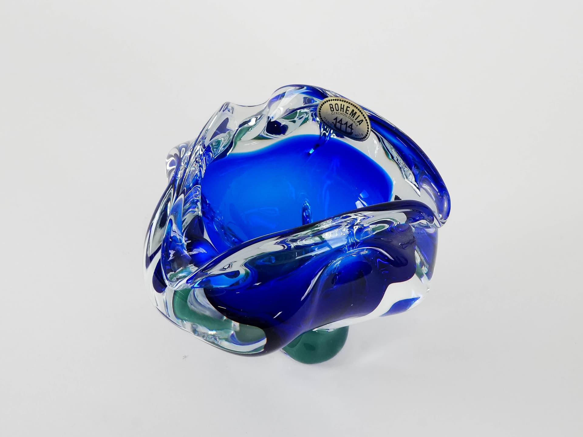 Bowl Bohemia, blue, crystal glass, Bohemia, Czech Republic, 1970s. - 173319