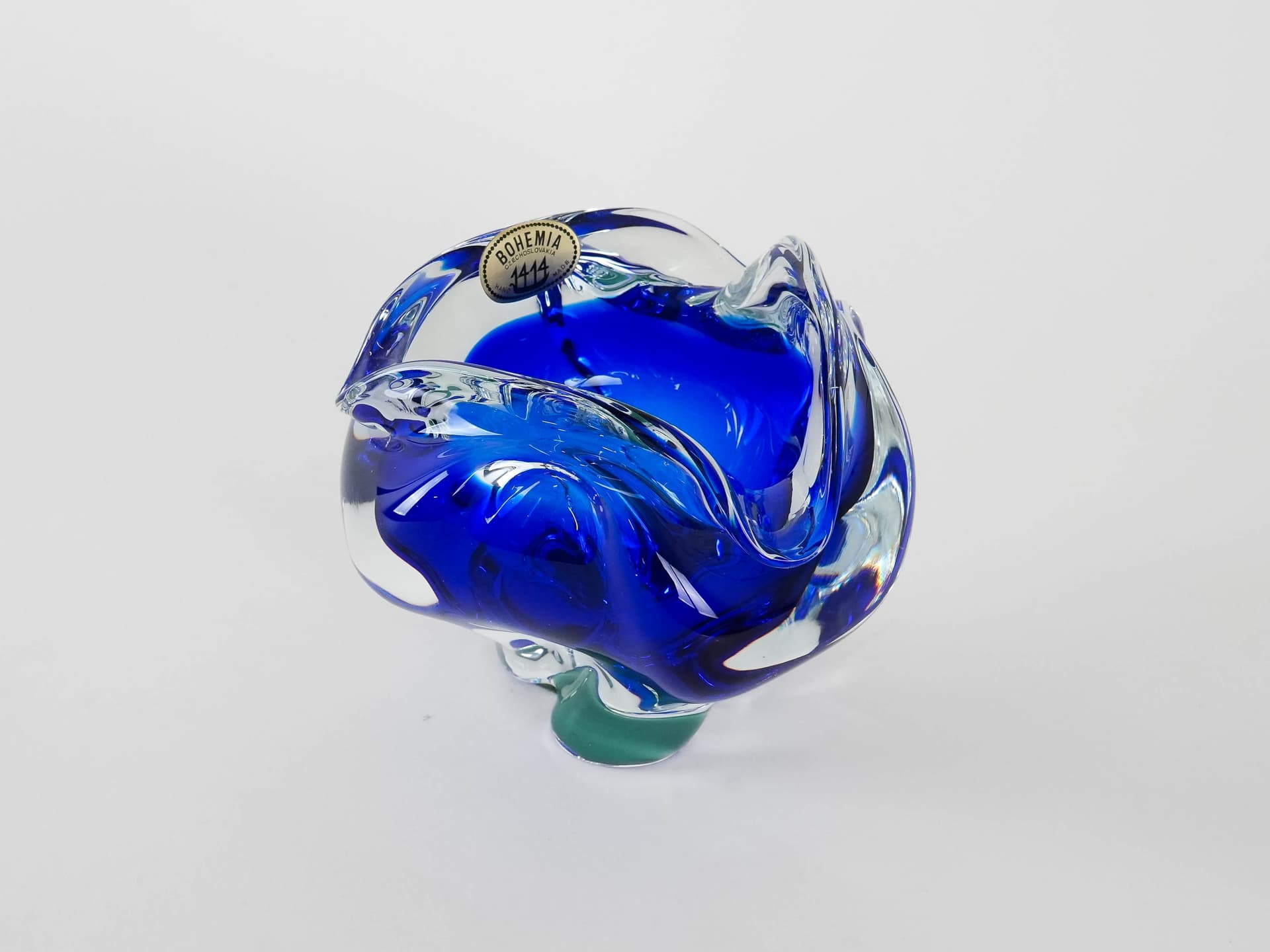 Bowl Bohemia, blue, crystal glass, Bohemia, Czech Republic, 1970s. - 173322