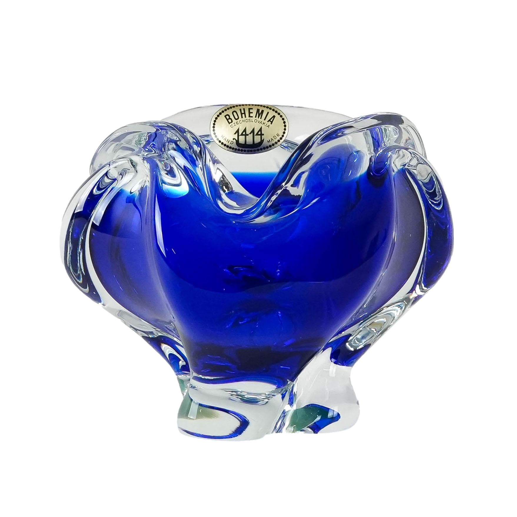 Bowl Bohemia, blue, crystal glass, Bohemia, Czech Republic, 1970s. - 173318