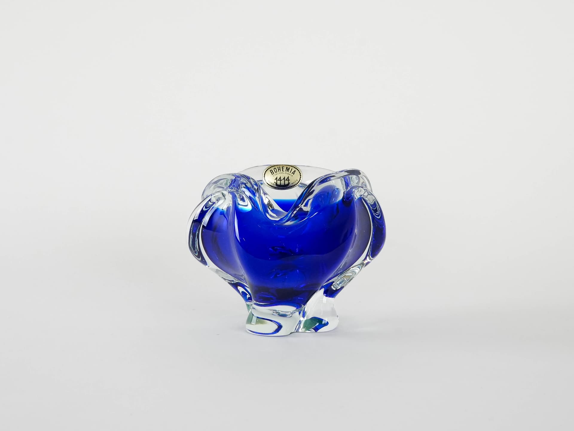 Bowl Bohemia, blue, crystal glass, Bohemia, Czech Republic, 1970s. - 173320