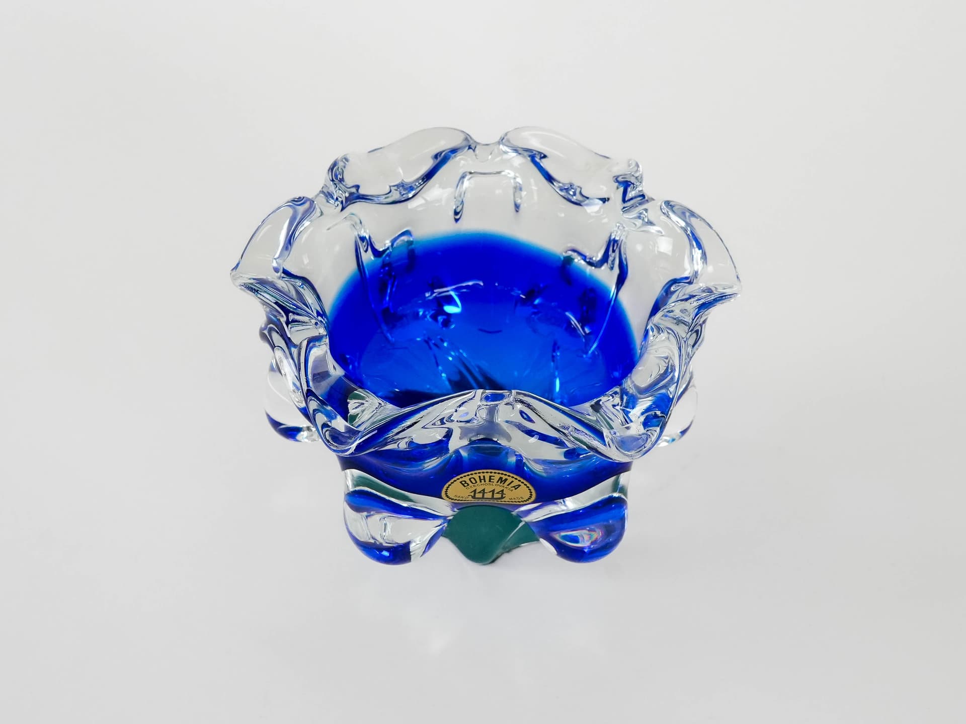 Bowl Bohemia, blue glass, Bohemia, Czech Republic, 1970s. - 173328
