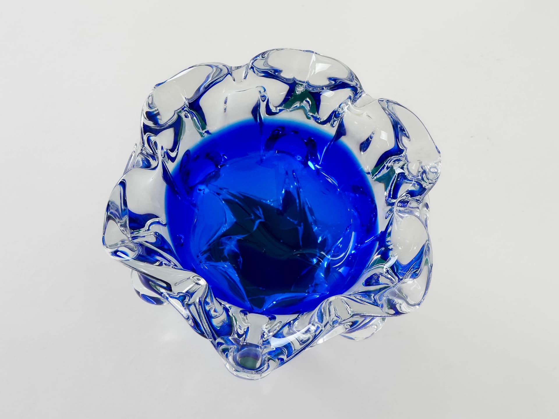 Bowl Bohemia, blue glass, Bohemia, Czech Republic, 1970s. - 173329