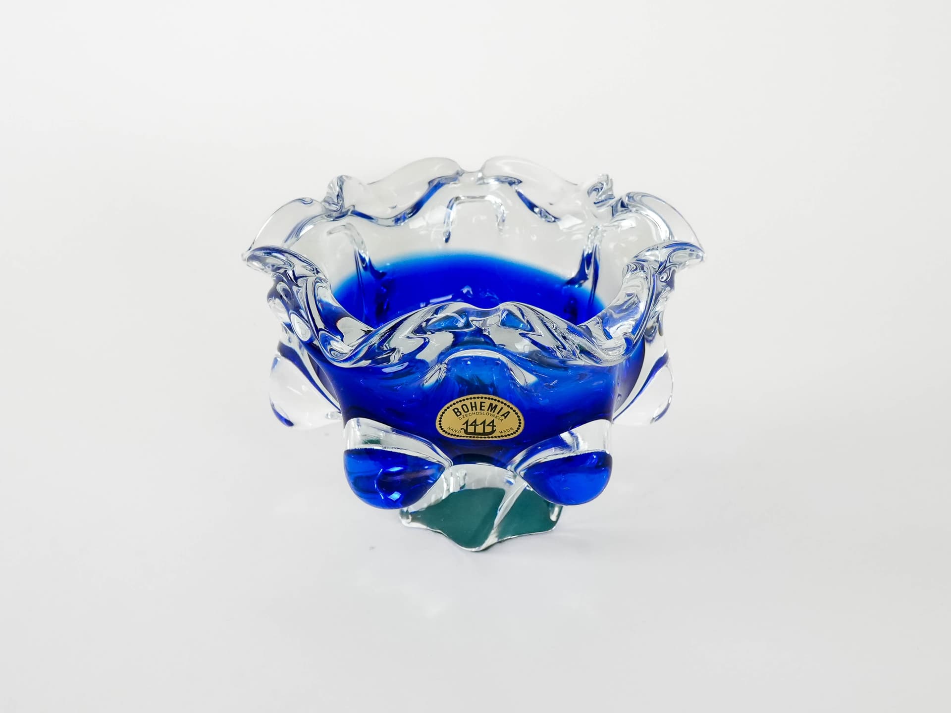 Bowl Bohemia, blue glass, Bohemia, Czech Republic, 1970s. - 173327