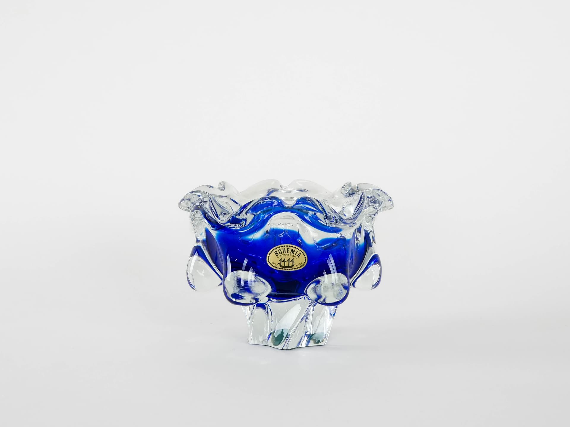 Bowl Bohemia, blue glass, Bohemia, Czech Republic, 1970s. - 173326