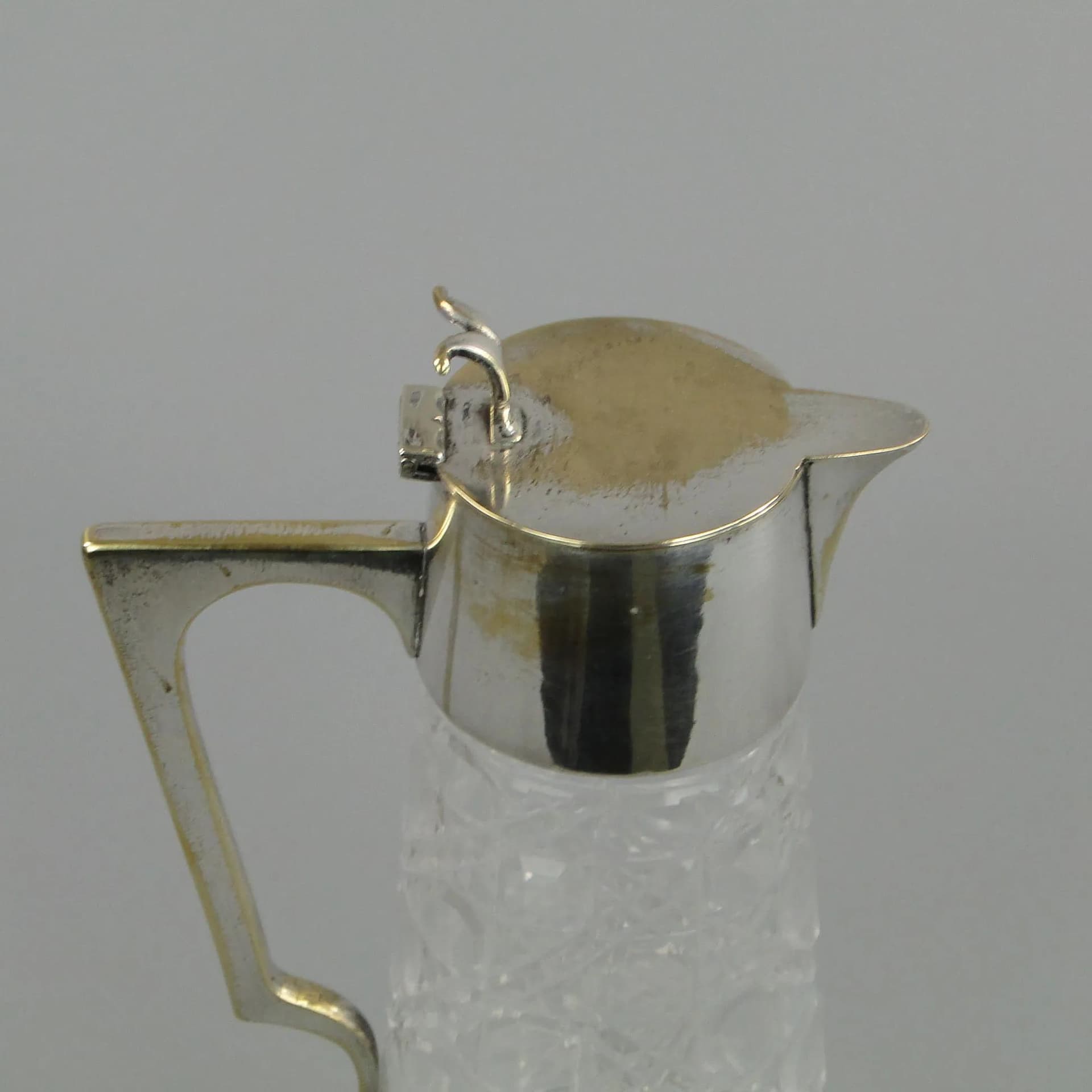 Jug, Art Nouveau, transparent crystal, J.P. Kayser Sohne, Germany, early 20th c. - 11528