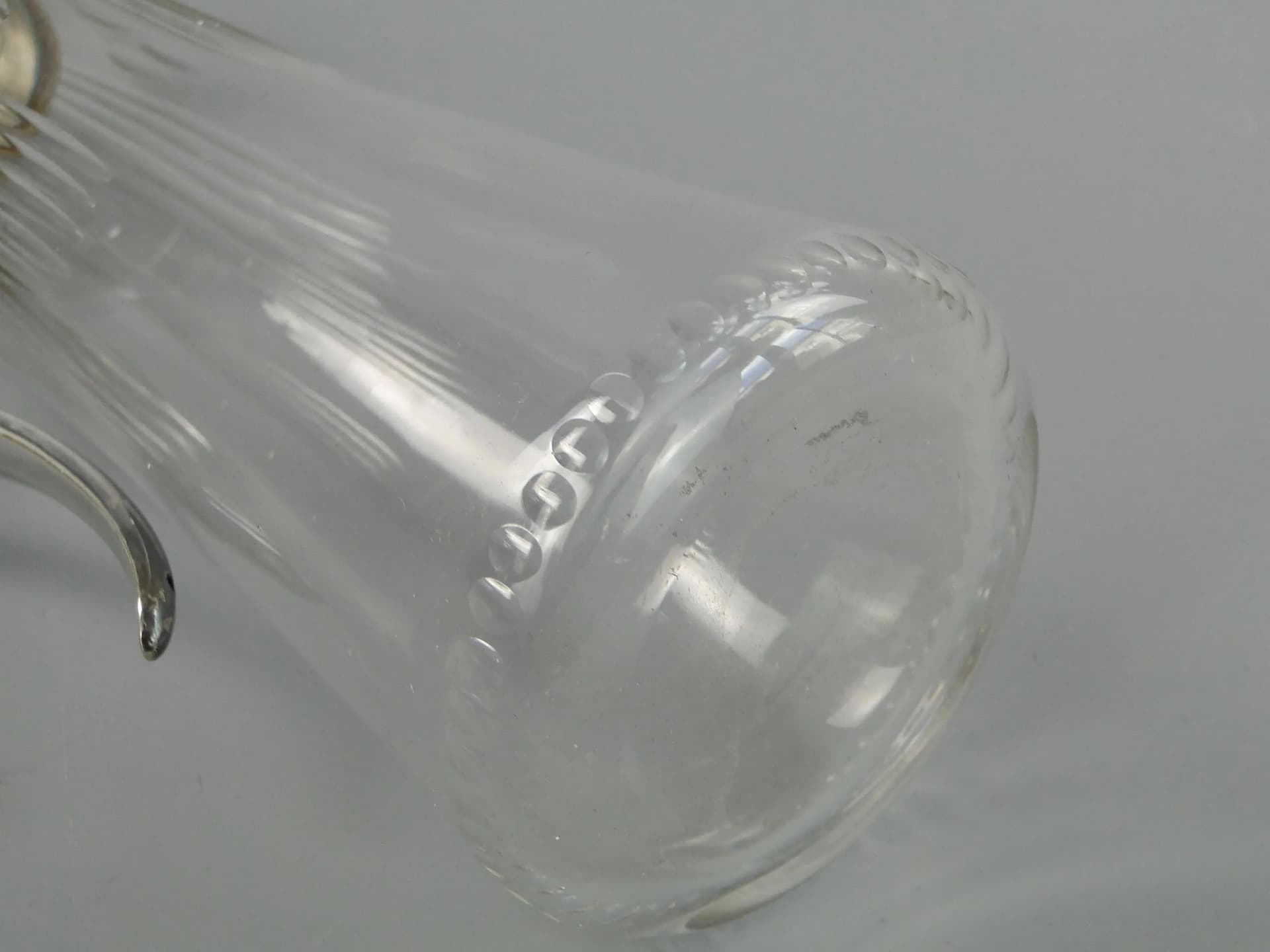 Jug, Art Nouveau, transparent crystal, J.P. Kayser Sohne, Germany, early 20th c. - 11534