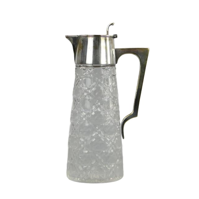 Jug, Art Nouveau, transparent crystal, J.P. Kayser Sohne, Germany, early 20th c. - DIMENSION