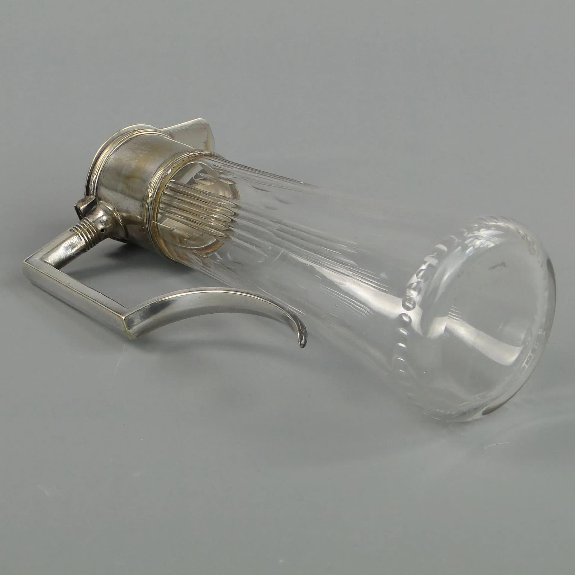 Jug, Art Nouveau, transparent crystal, J.P. Kayser Sohne, Germany, early 20th c. - 11533