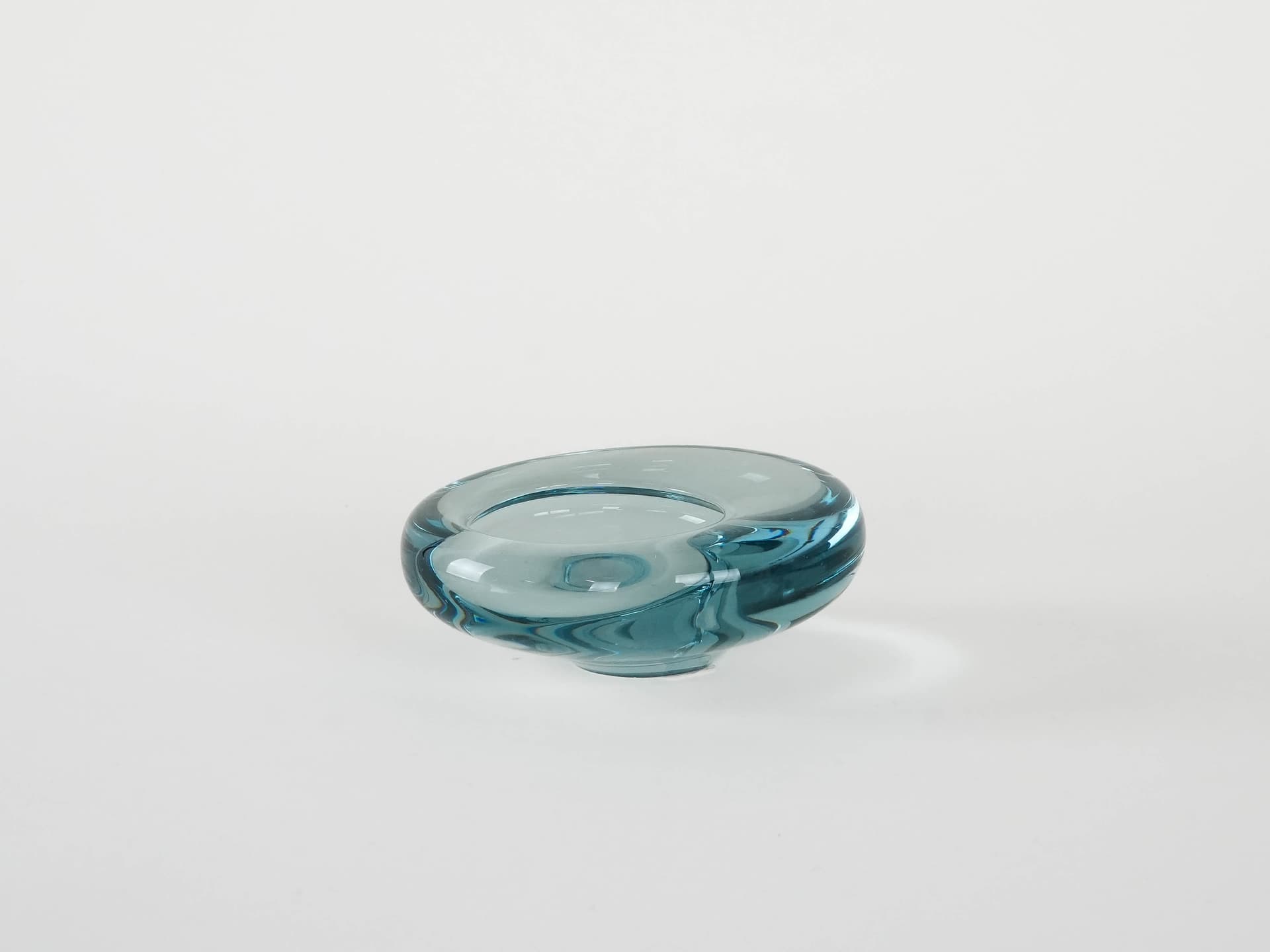 Bowl, turquoise glass, by P. Lütken, Holmegaard, Denmark, 1960s. - 173366