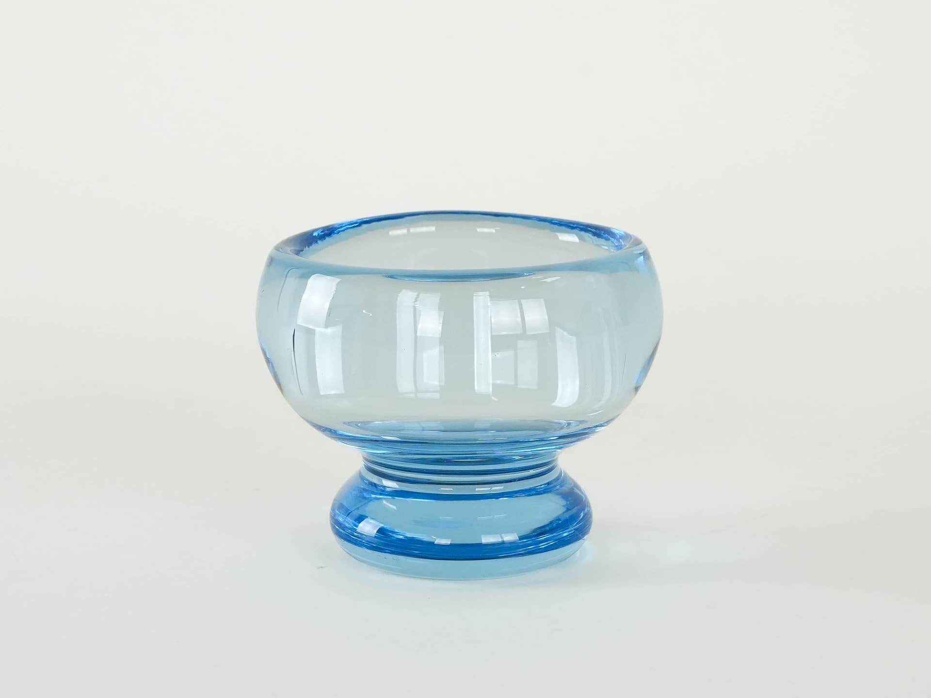 Bowl Akva, turquoise glass, by P. Lütken, Holmegaard, Denmark, 1960s. - 173374