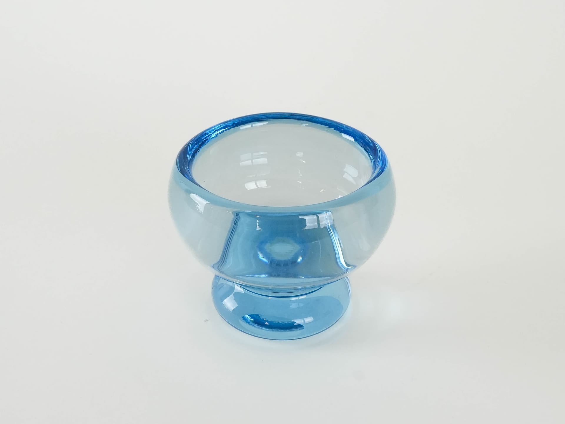 Bowl Akva, turquoise glass, by P. Lütken, Holmegaard, Denmark, 1960s. - 173371
