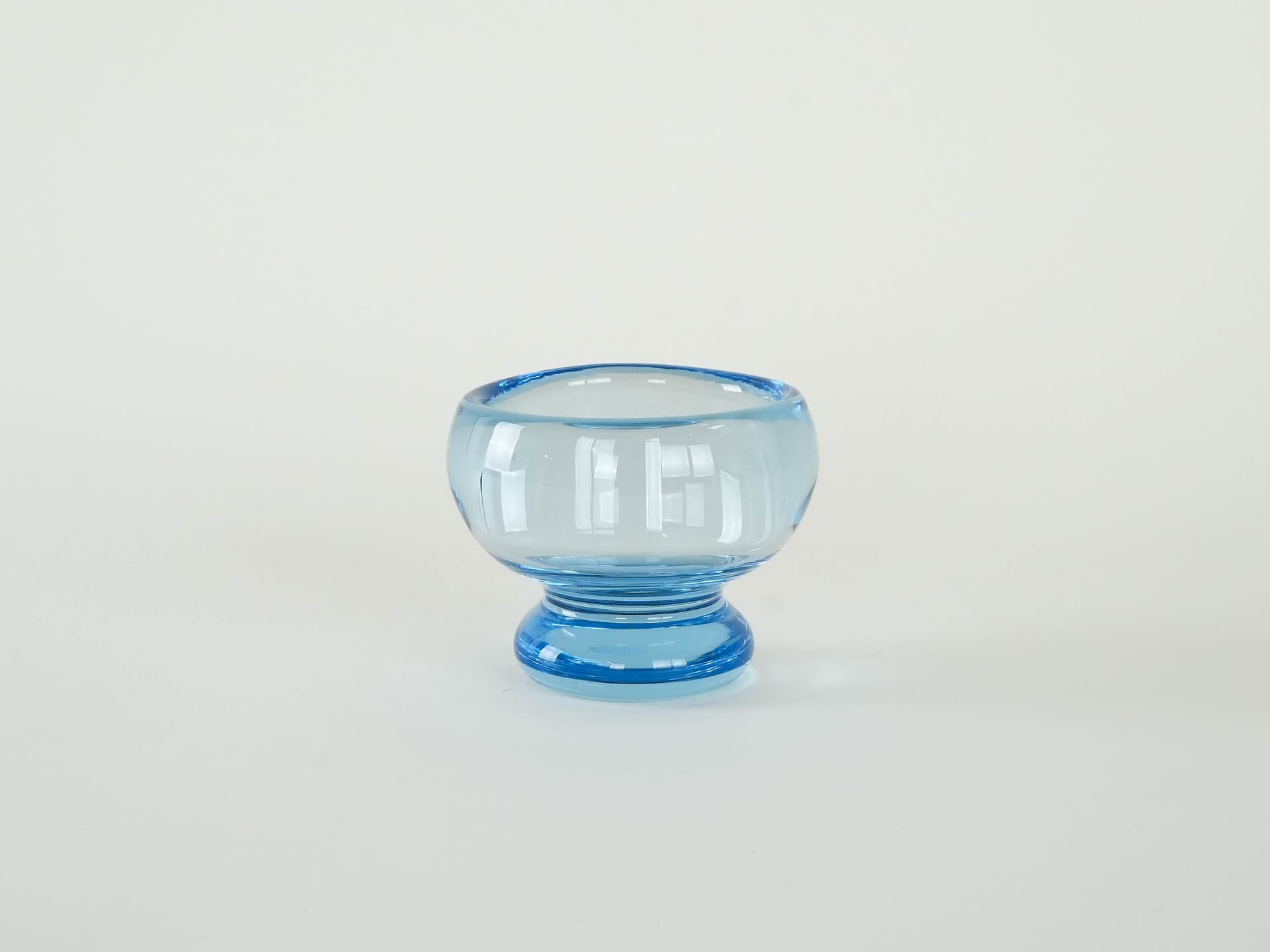 Bowl Akva, turquoise glass, by P. Lütken, Holmegaard, Denmark, 1960s. - 173372