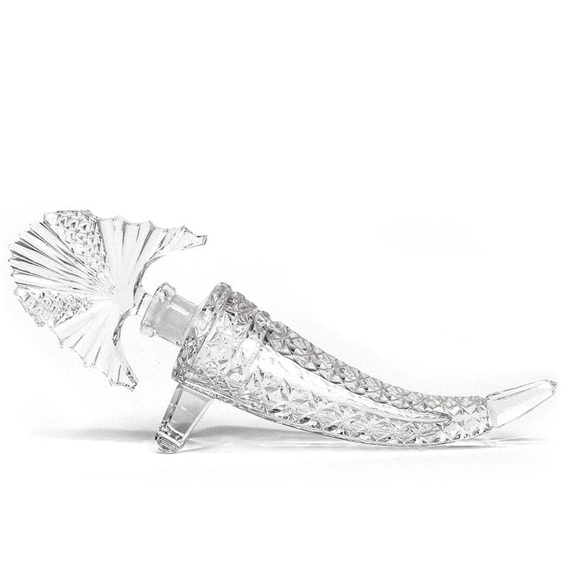 Perfume Bottle Art Deco, Transparent Crystal Glass, Bohemia, Czech Republic, 1930s