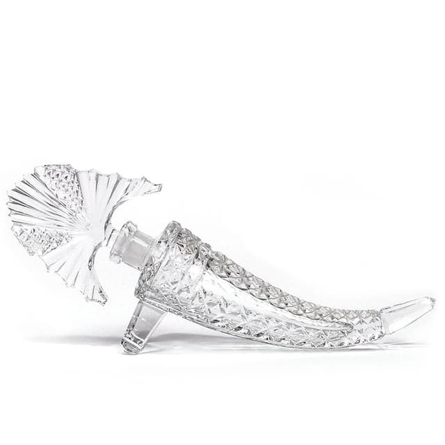 Perfume Bottle Art Deco, Transparent Crystal Glass, Bohemia, Czech Republic, 1930s - DIMENSION