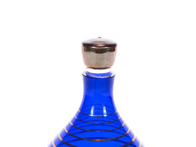 Liqueur set, blue glass, Czechoslovakia, 1950s. - 173391