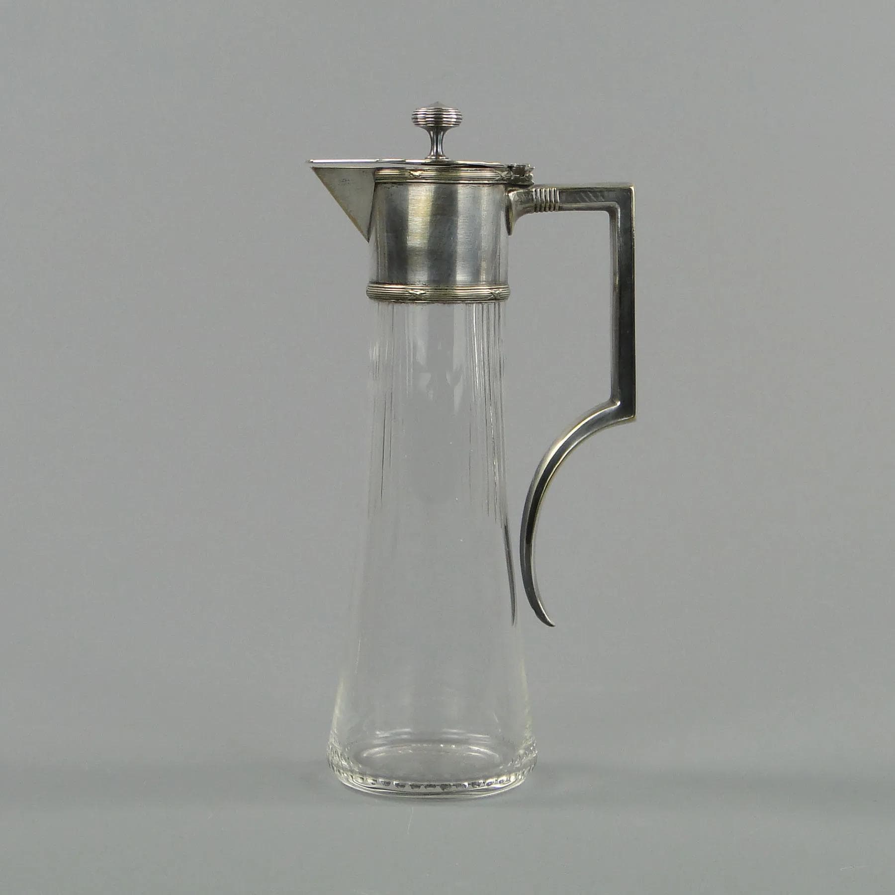 Art Nouveau decanter, transparent glass, brass, Orivit, Germany, early 20th c. - 11538