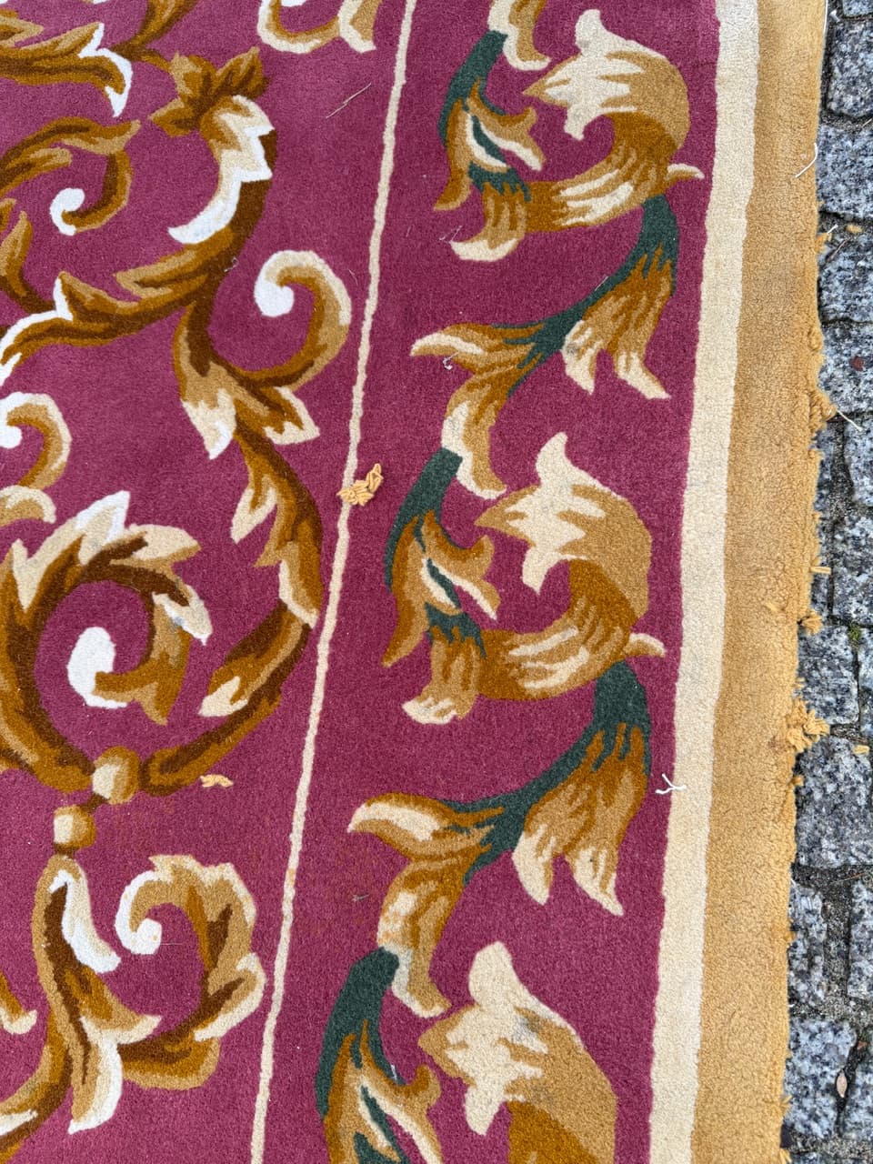 Dywan Aubusson 800x400 cm, złocisty, wełna, Francja, lata 90. - 173430