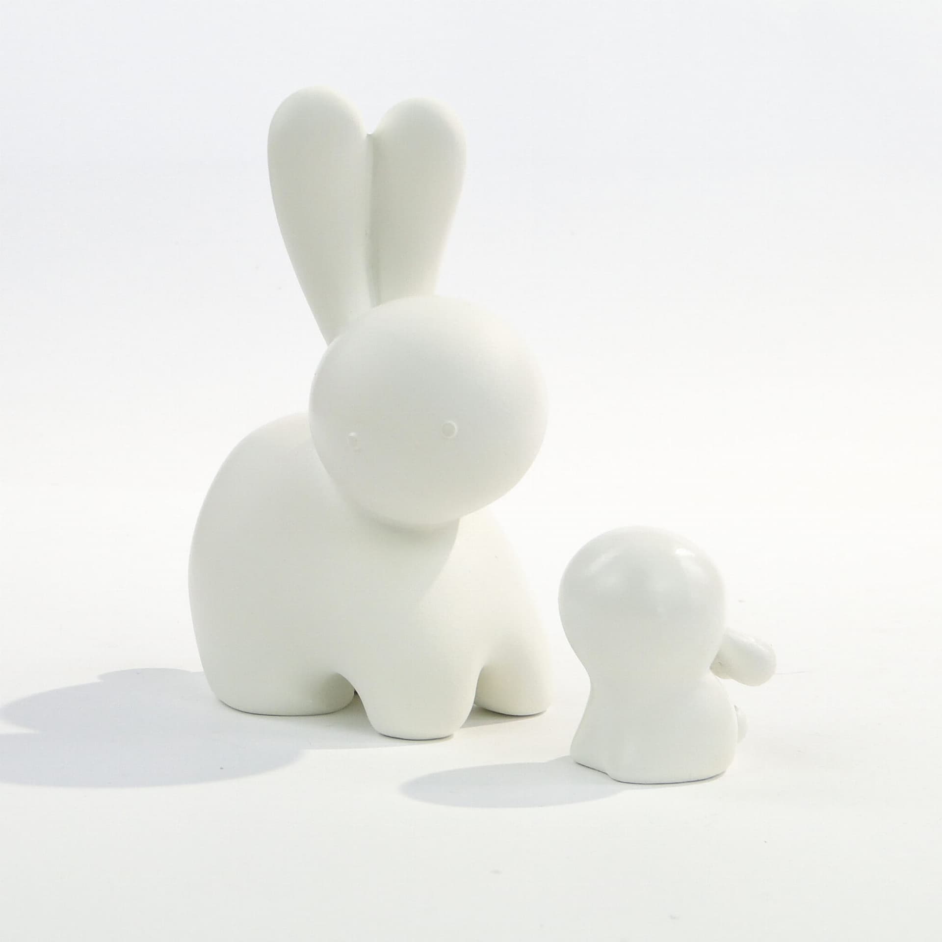 Para figurek Japandi, ceramika biała, lata 80. - 173445