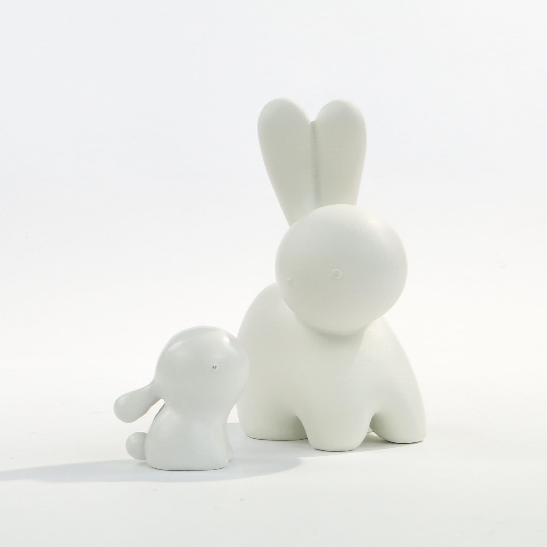 Para figurek Japandi, ceramika biała, lata 80. - 173443