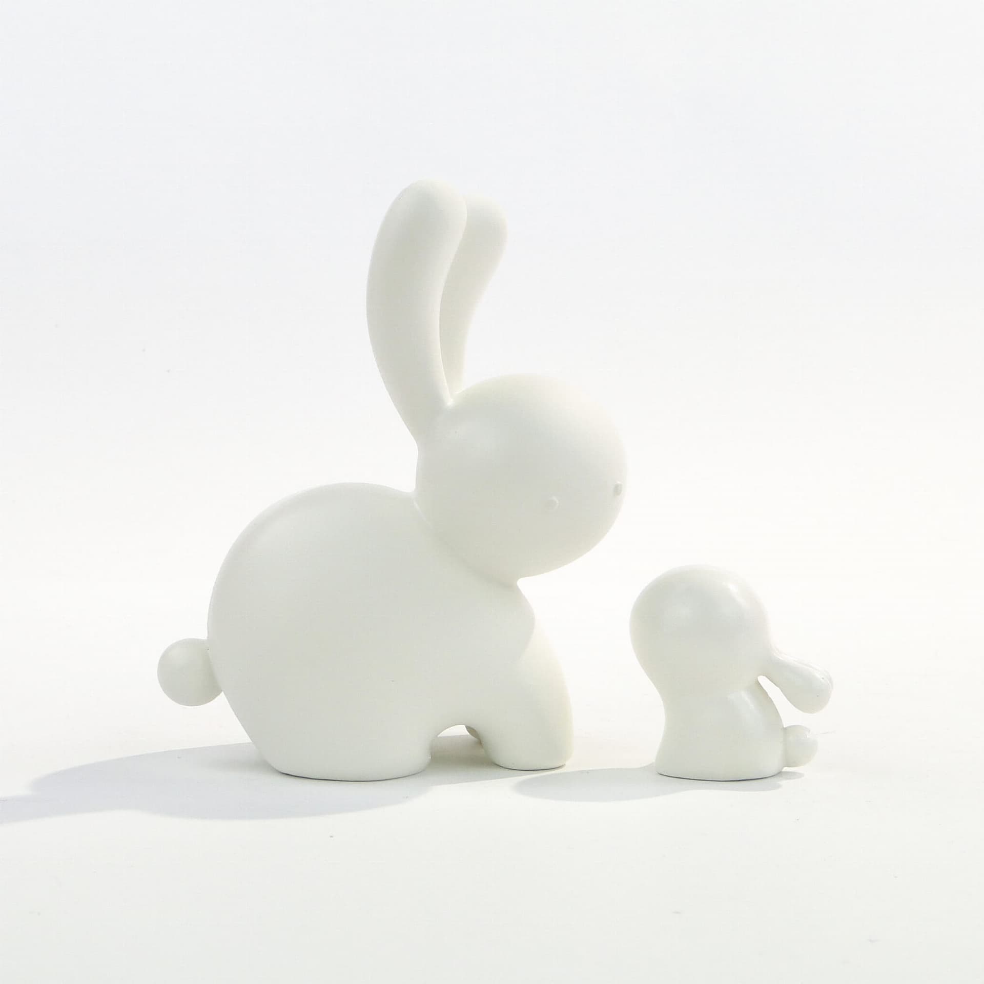 Para figurek Japandi, ceramika biała, lata 80. - 173444