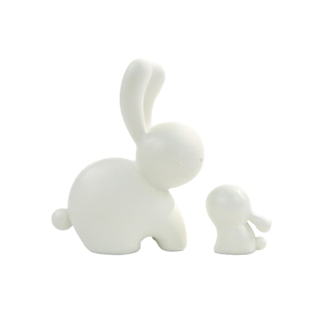 Para figurek Japandi, ceramika biała, lata 80. - WYMIARY