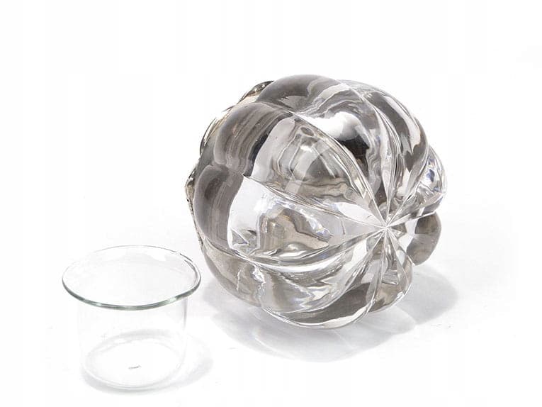 Cabinet inkwell pumpkin, transparent crystal glass, silver, United Kingdom, 19th c. - 173462