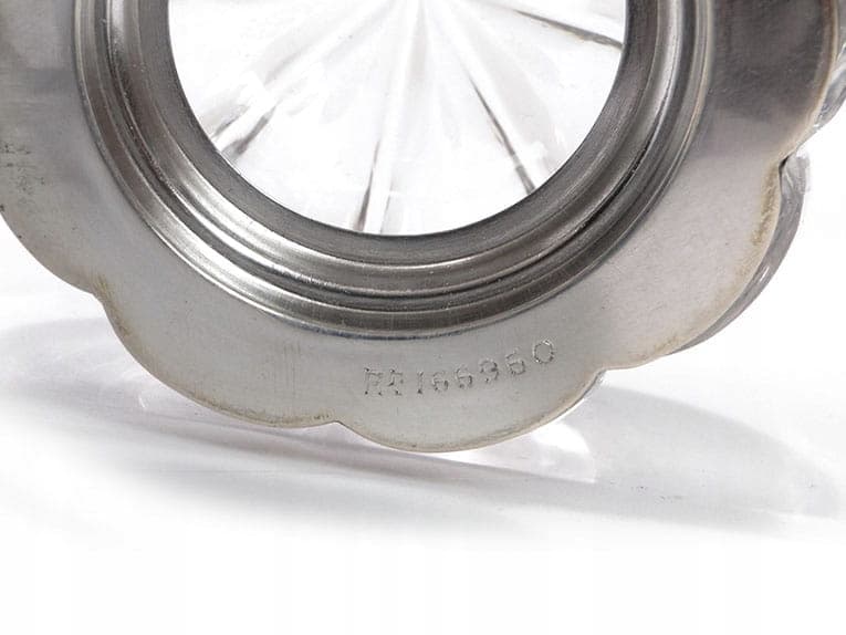 Cabinet inkwell pumpkin, transparent crystal glass, silver, United Kingdom, 19th c. - 173463