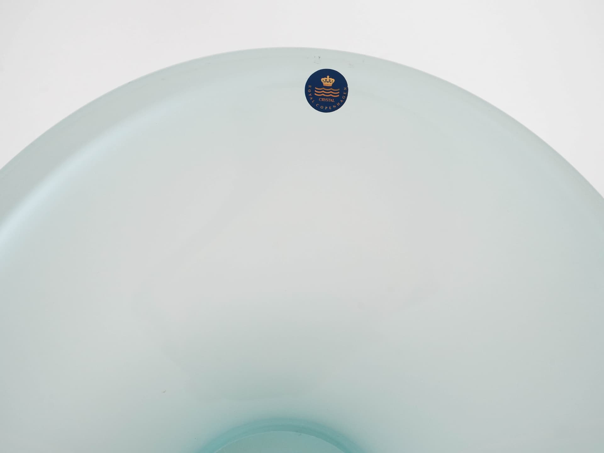 Centerpiece bowl, turquoise crystal, Royal Copenhagen, Denmark, 1960s. - 173649