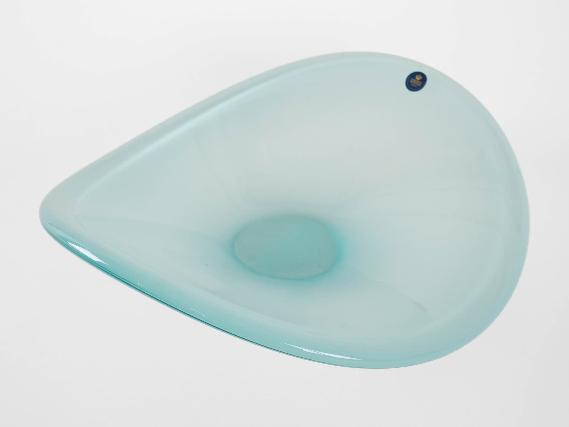 Centerpiece bowl, turquoise crystal, Royal Copenhagen, Denmark, 1960s. - 173648