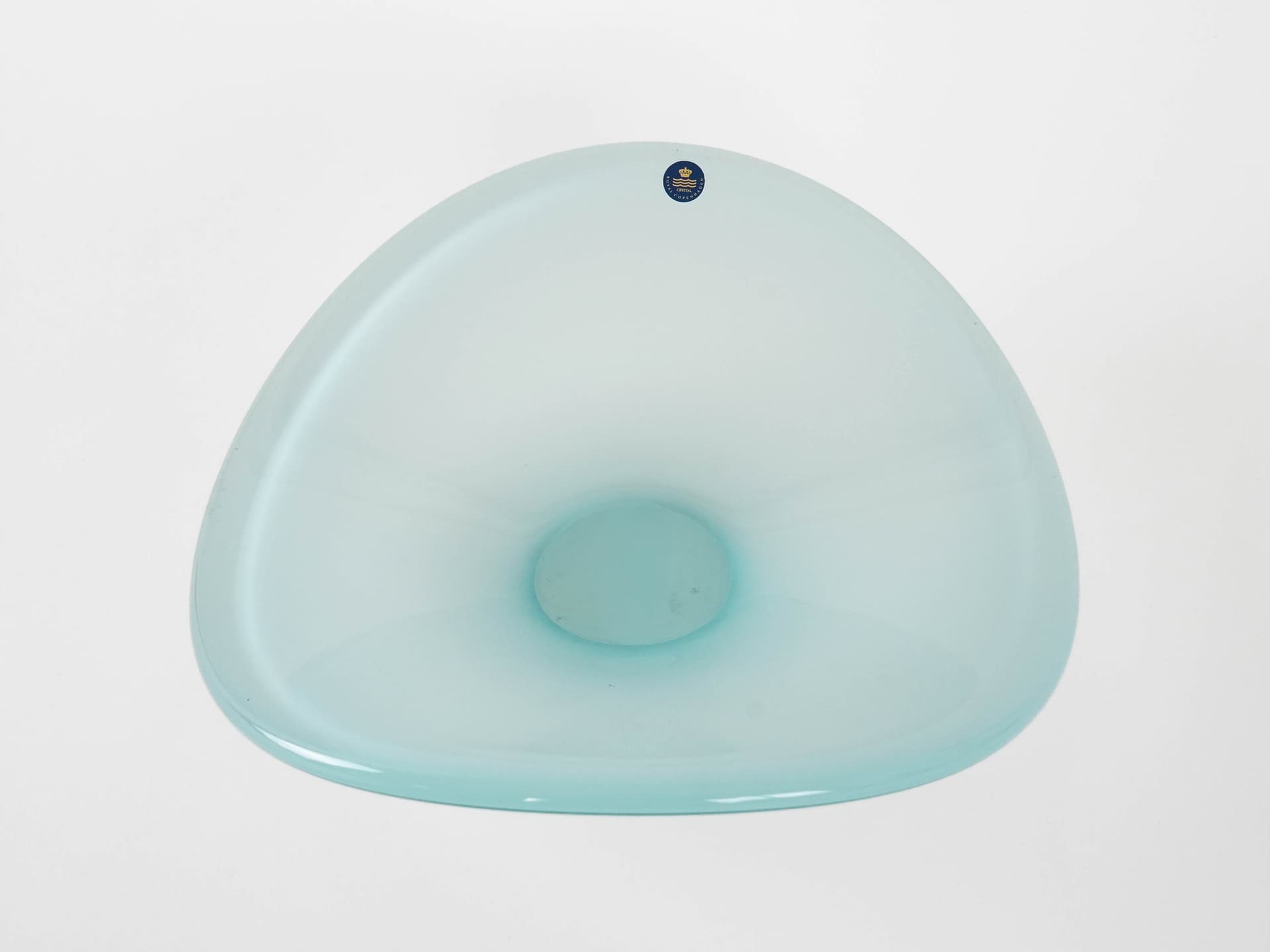 Centerpiece bowl, turquoise crystal, Royal Copenhagen, Denmark, 1960s. - 173647