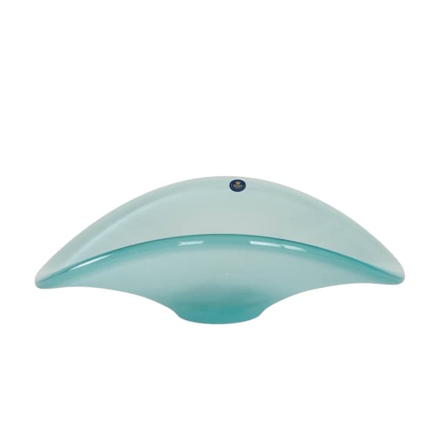 Centerpiece bowl, turquoise crystal, Royal Copenhagen, Denmark, 1960s. - DIMENSION