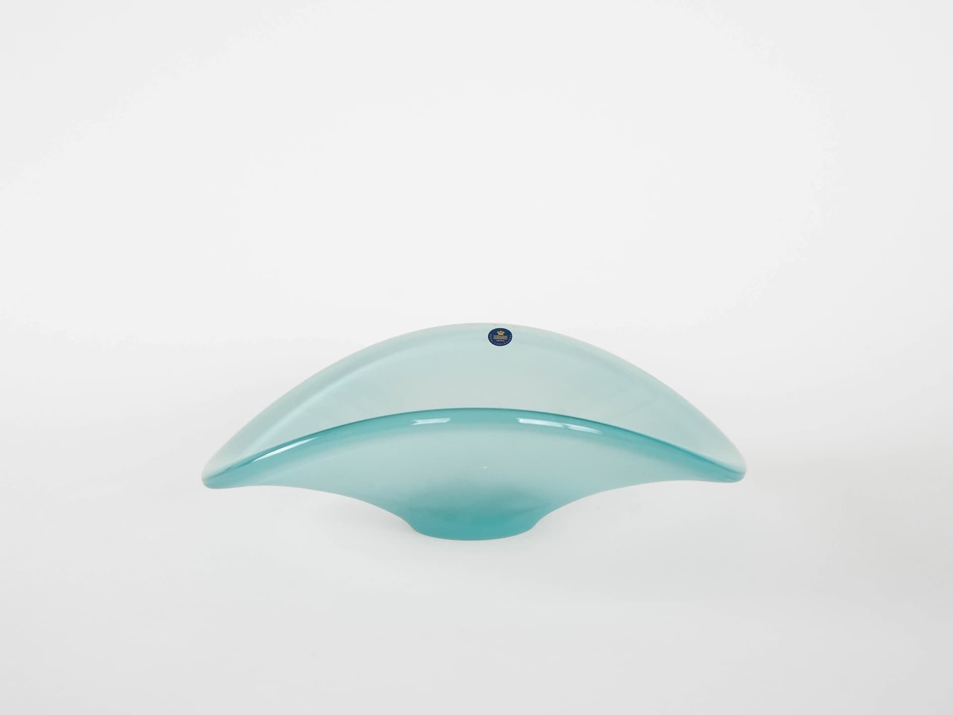 Centerpiece bowl, turquoise crystal, Royal Copenhagen, Denmark, 1960s. - 173645