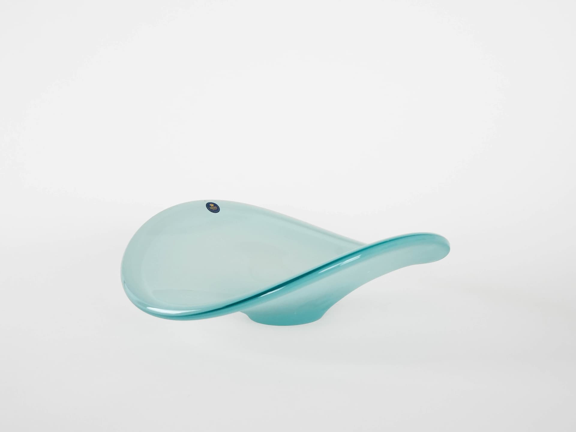 Centerpiece bowl, turquoise crystal, Royal Copenhagen, Denmark, 1960s. - 173646