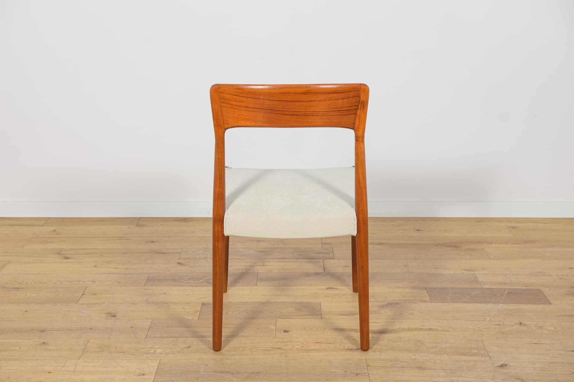 Set of six chairs Model 26, teak, ivory, by H. Kjærnulf, Korup Stolefabrik, Denmark, 1960s. - 173661