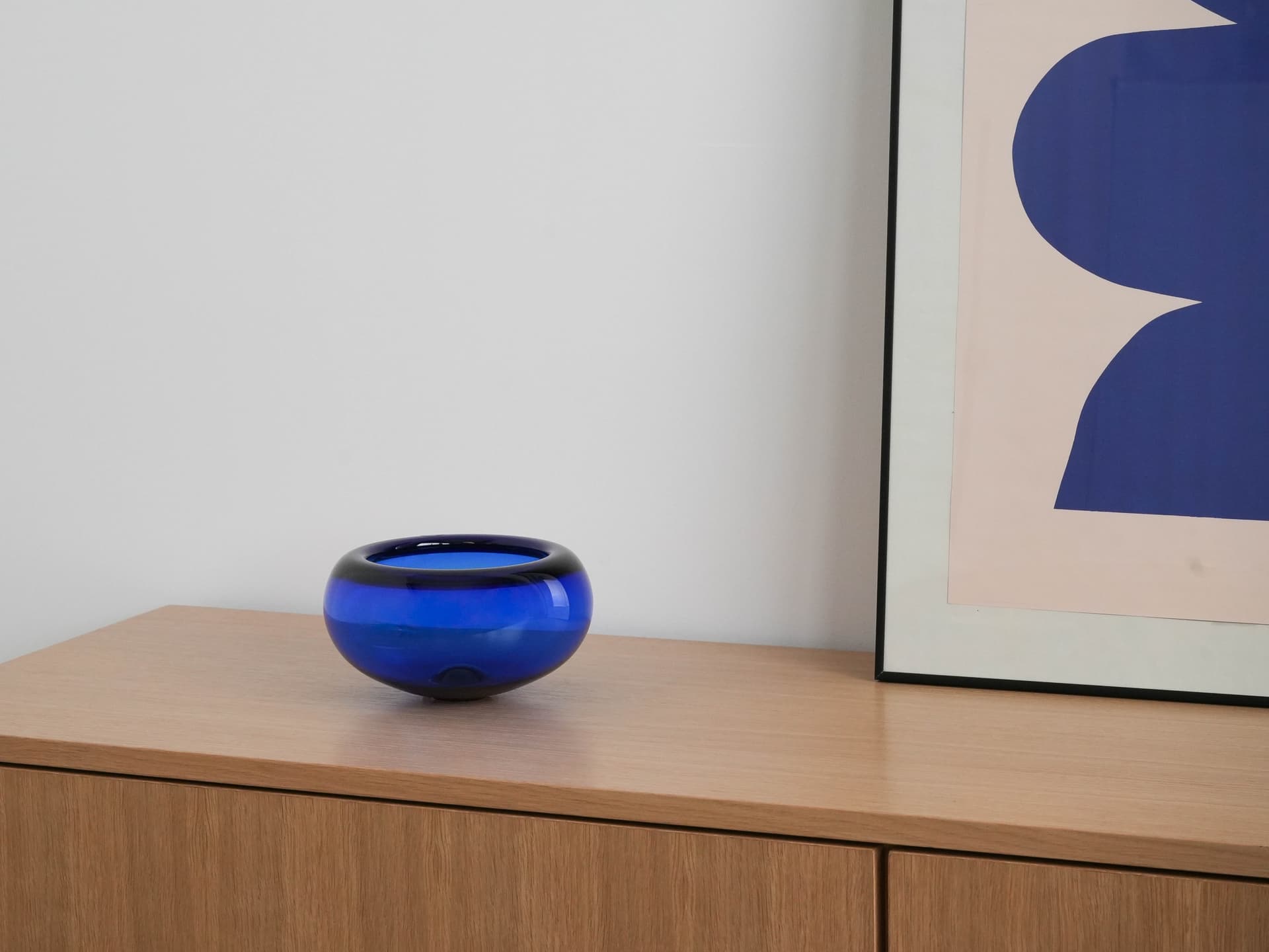 Bowl, cobalt blue glass, by P. Lütken, Holmegaard, Denmark, 1960s. - 173699