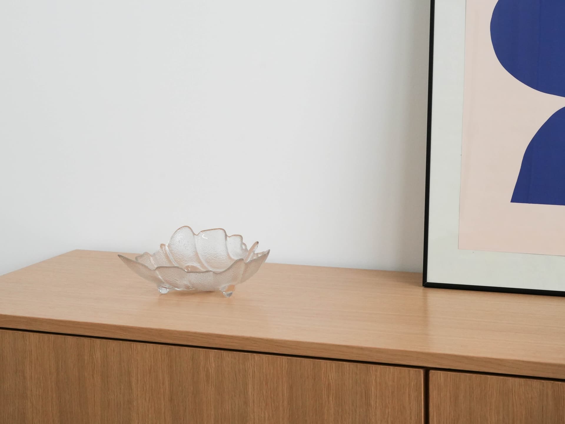 Bowl Leaf, transparent glass, Denmark, 1970s. - 173732