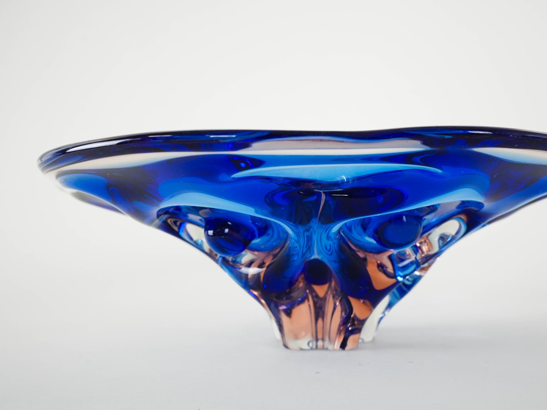 Misa dekoracyjna, kobaltowy, szkło kryształowe, Dania, lata 70. - 173738