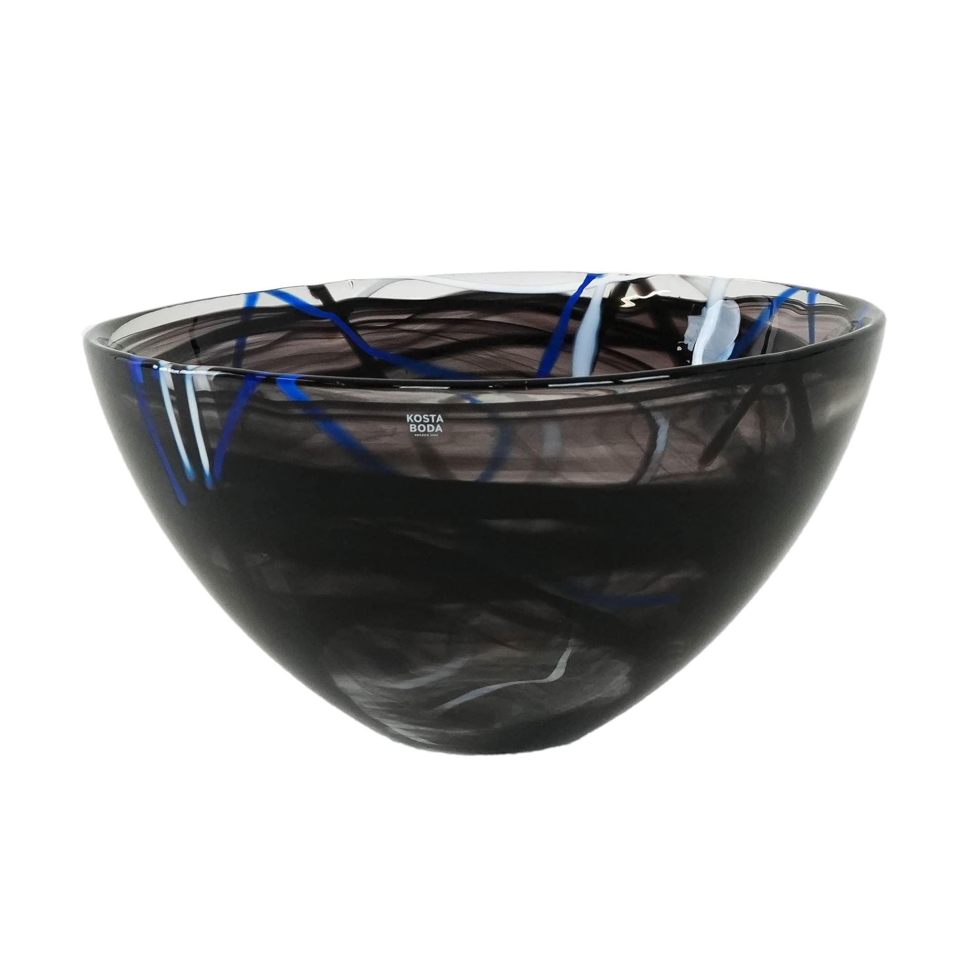 Bowl Contrast, multicolor glass, by A. Ehrner, Kosta Boda, Sweden, 1980s. - 173777