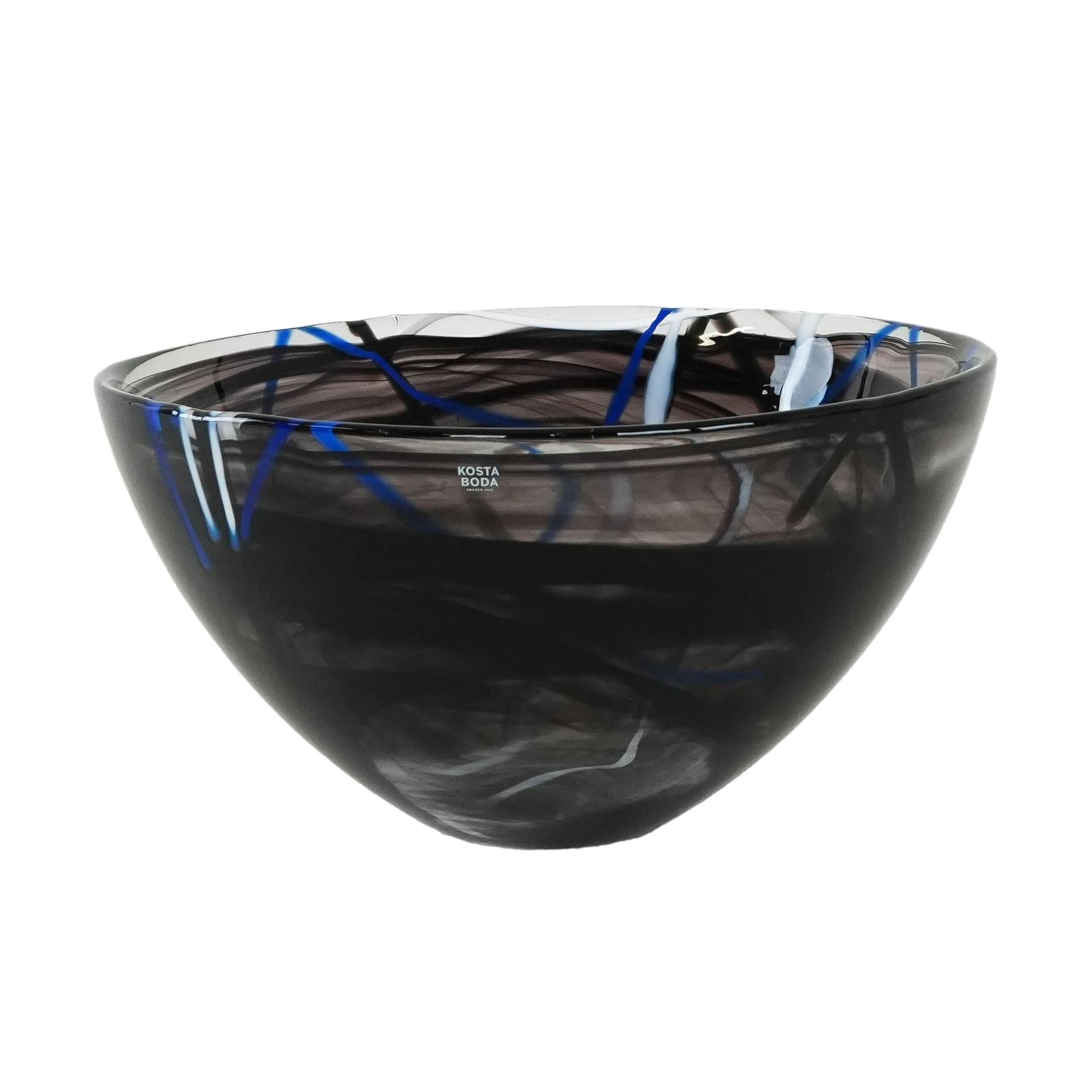 Bowl Contrast, multicolor glass, by A. Ehrner, Kosta Boda, Sweden, 1980s.