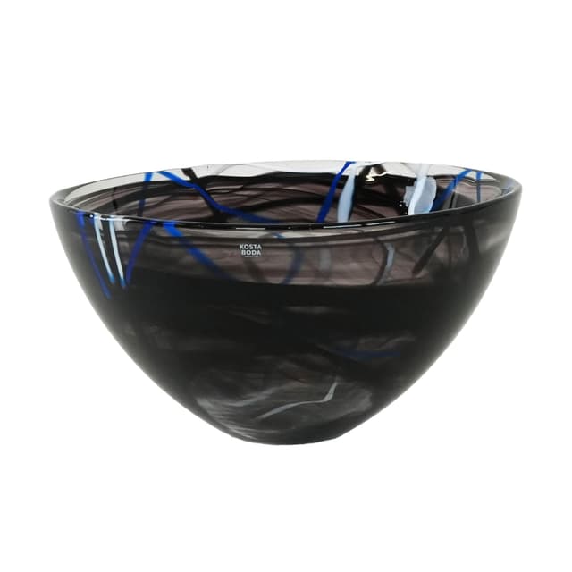 Bowl Contrast, multicolor glass, by A. Ehrner, Kosta Boda, Sweden, 1980s. - DIMENSION