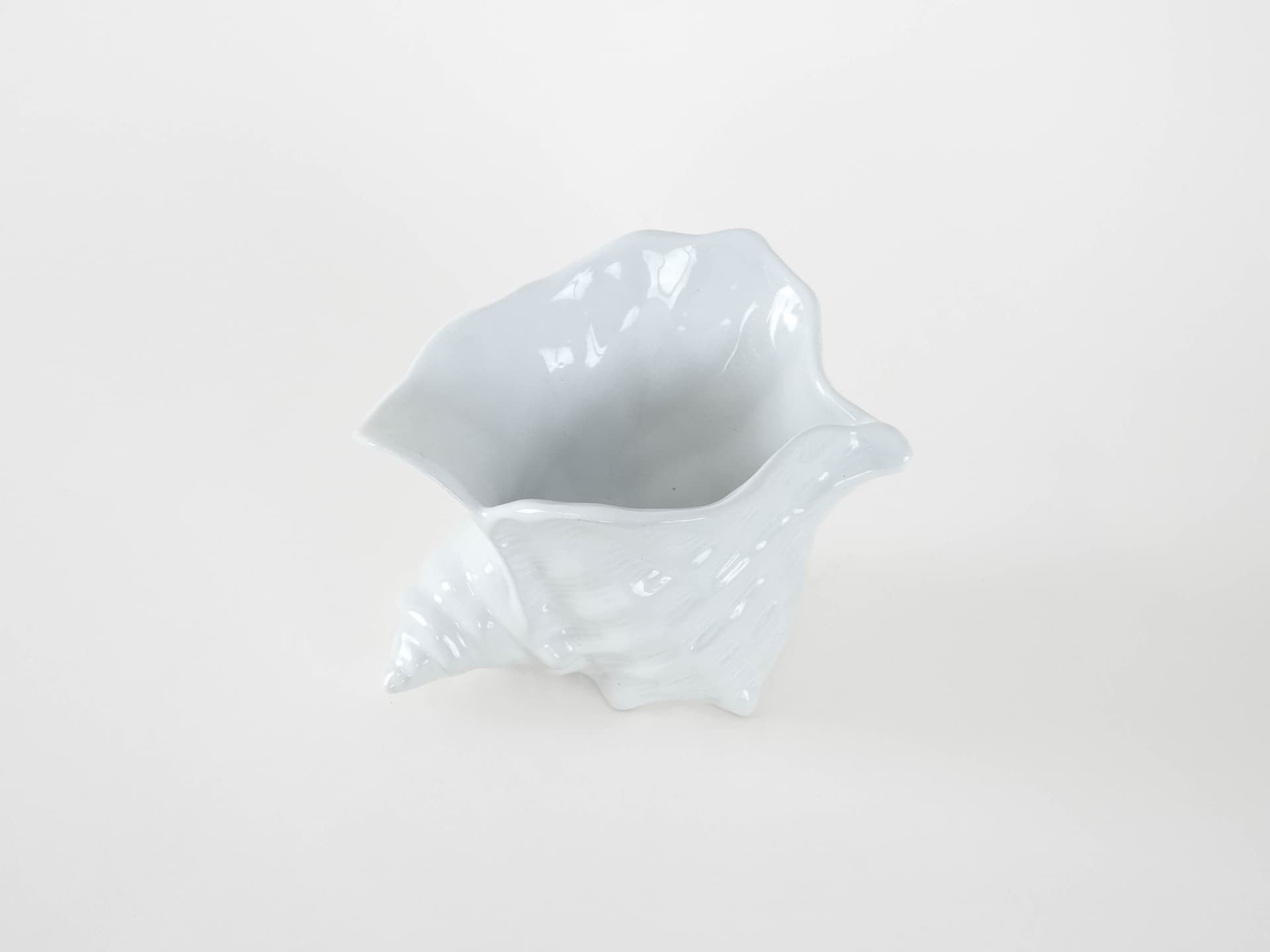 Planter Shell, white ceramic, Denmark, 1970s. - 173812