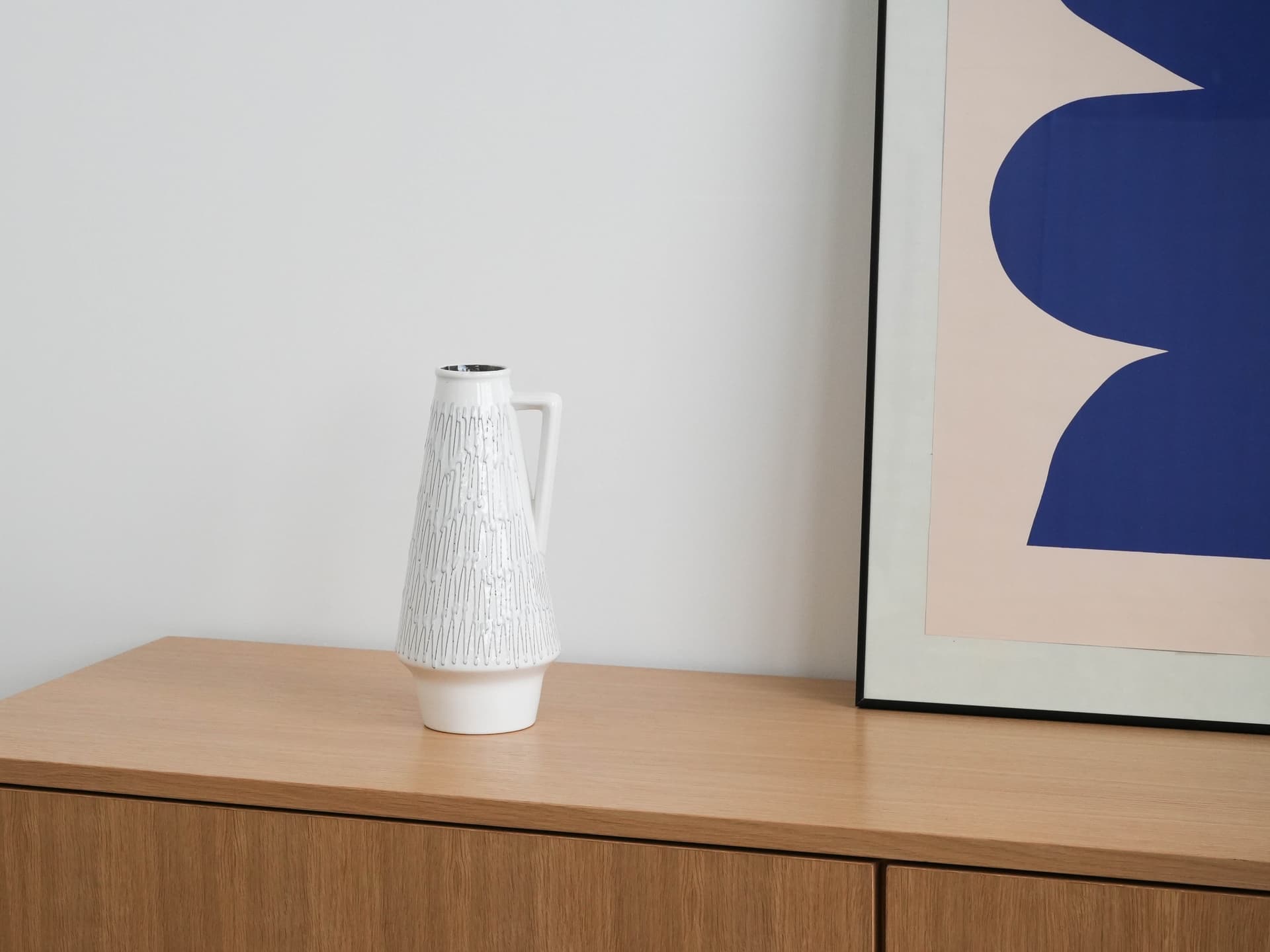 Wazon Fat Lava, biały, ceramika, Scheurich, Niemcy, lata 60. - 173827