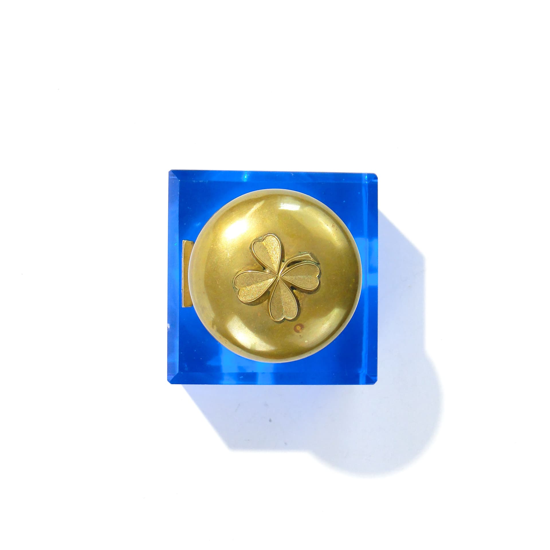 Inkwell Biedermeier, azure blue, crystal glass, Austria, 19th c. - 173841