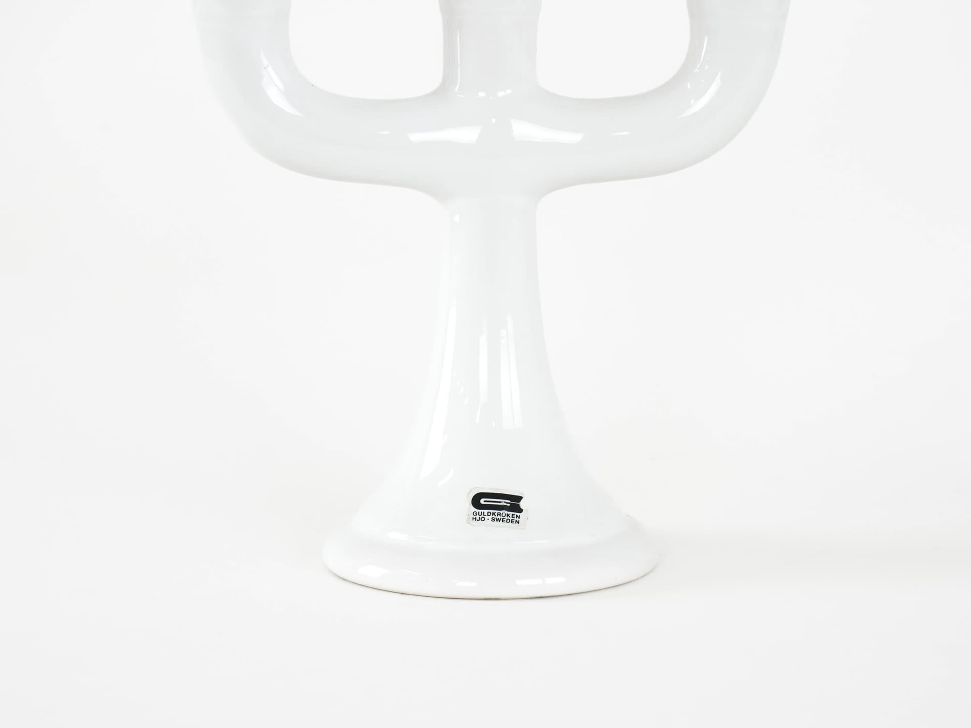 Świecznik, biały, ceramika, Guldkroken Hjo, Szwecja, lata 70. - 173846