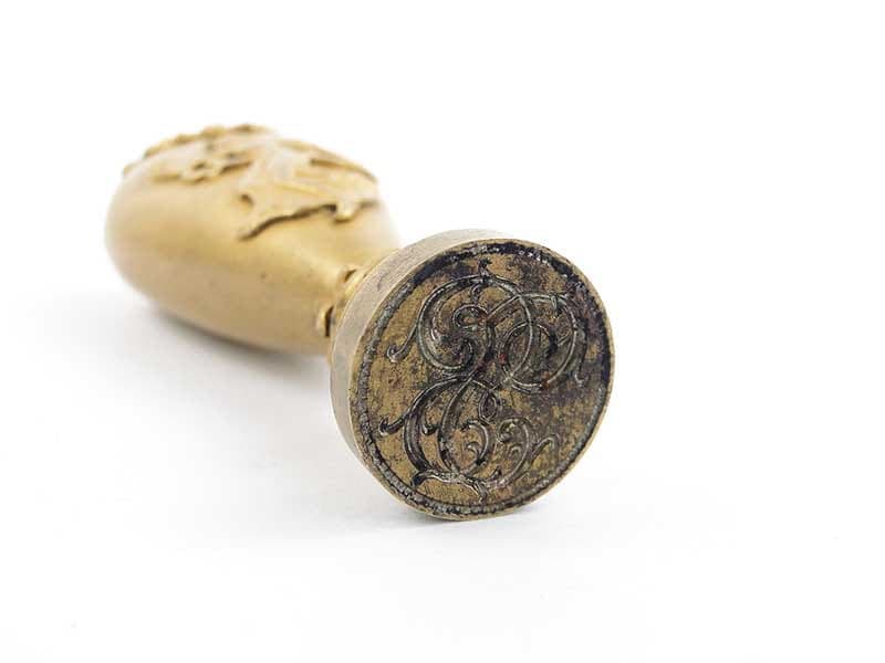 Komplet do pisania empire, złoty, brąz złocony kryształ, Francja, lata 40. - 173881