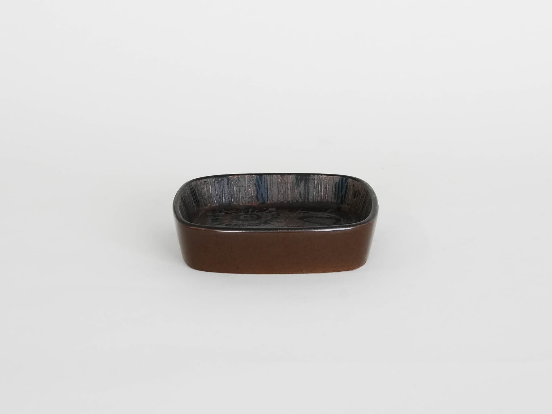 Bowl Baca, dark brown ceramics, by N. Thorsson, Royal Copenhagen, Denmark, 1970s. - 173920