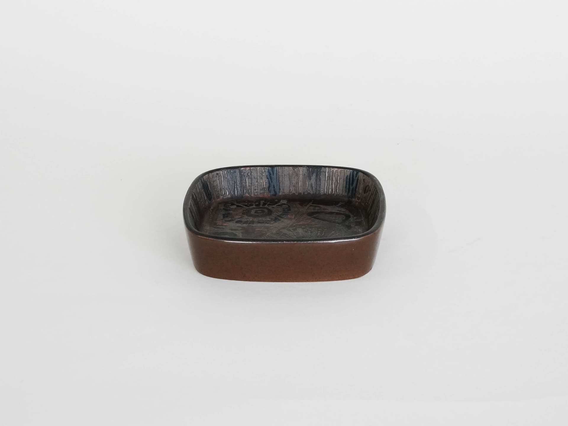 Bowl Baca, dark brown ceramics, by N. Thorsson, Royal Copenhagen, Denmark, 1970s. - 173921