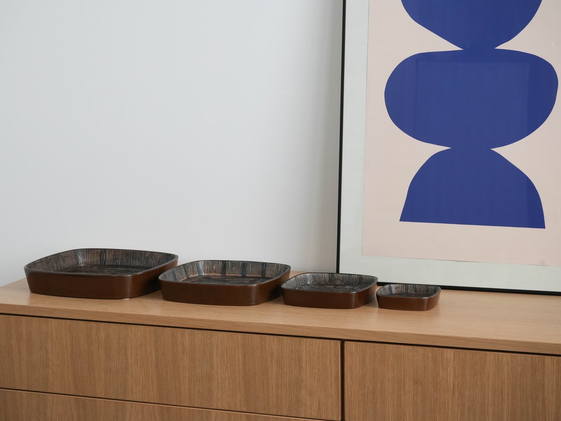 Bowl Baca, brown, ceramics, by N. Thorsson, Royal Copenhagen, Denmark, 1970s. - 173935