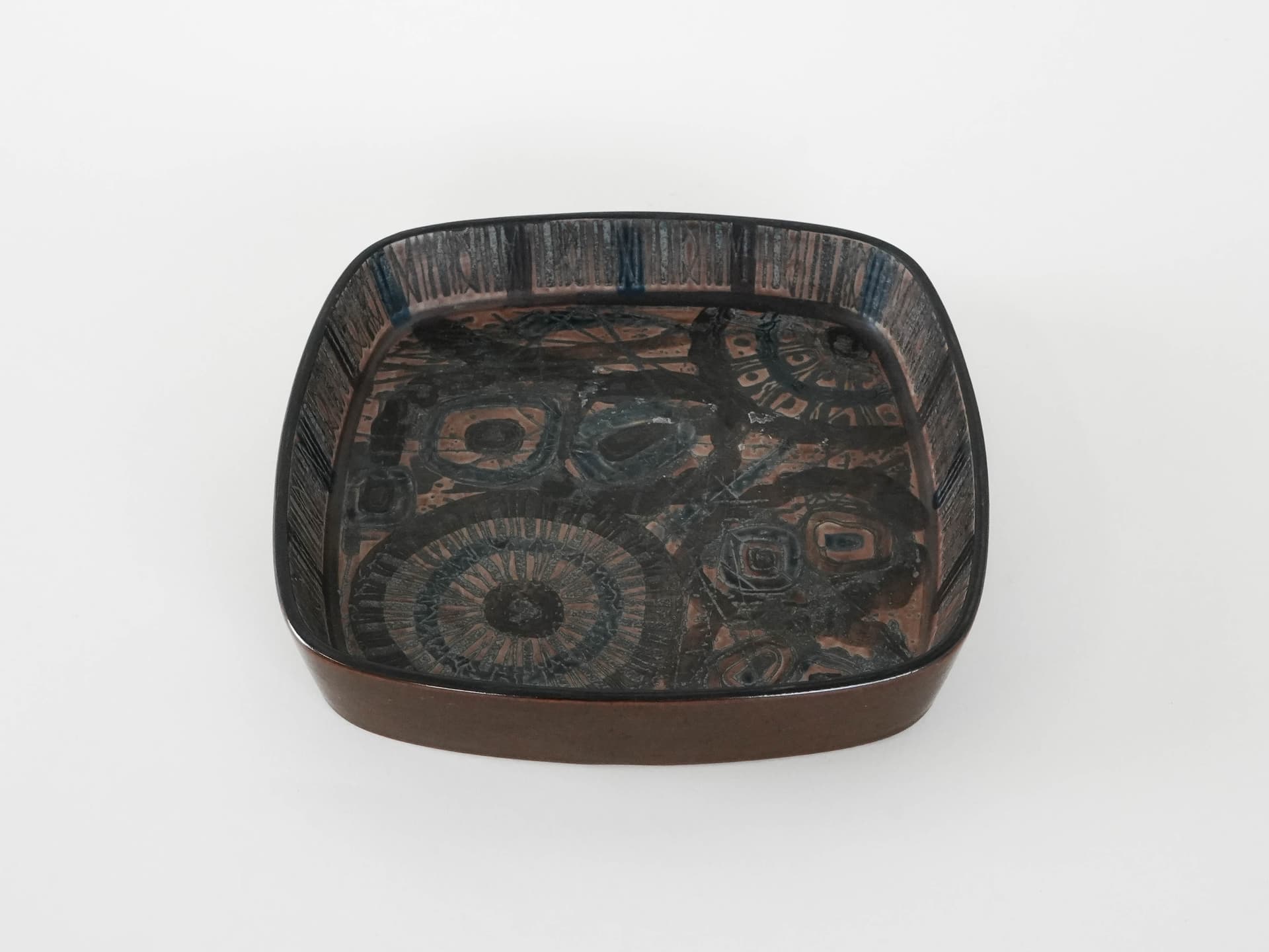 Bowl Baca, dark brown ceramics, by N. Thorsson, Royal Copenhagen, Denmark, 1970s. - 173938