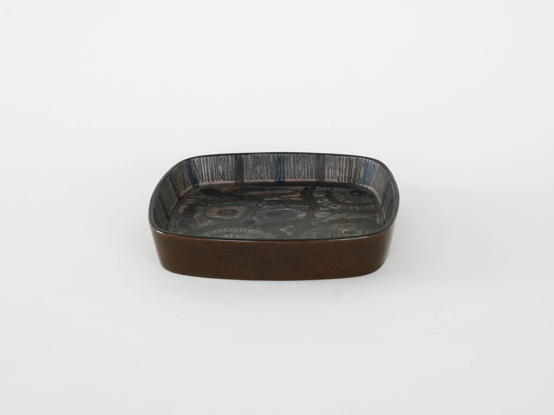 Bowl Baca, dark brown ceramics, by N. Thorsson, Royal Copenhagen, Denmark, 1970s. - 173937